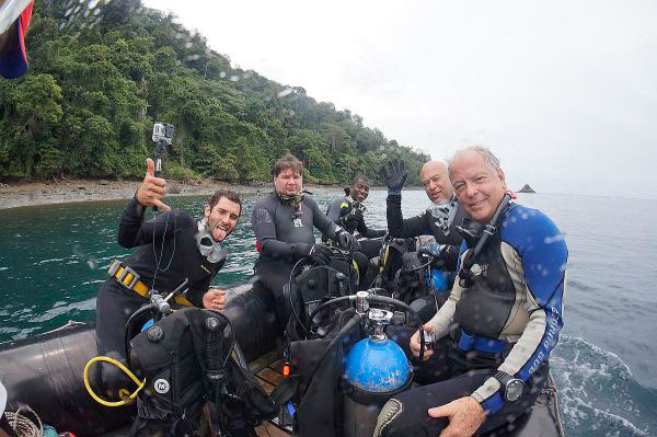 Dive group in Gorgona island Colombia